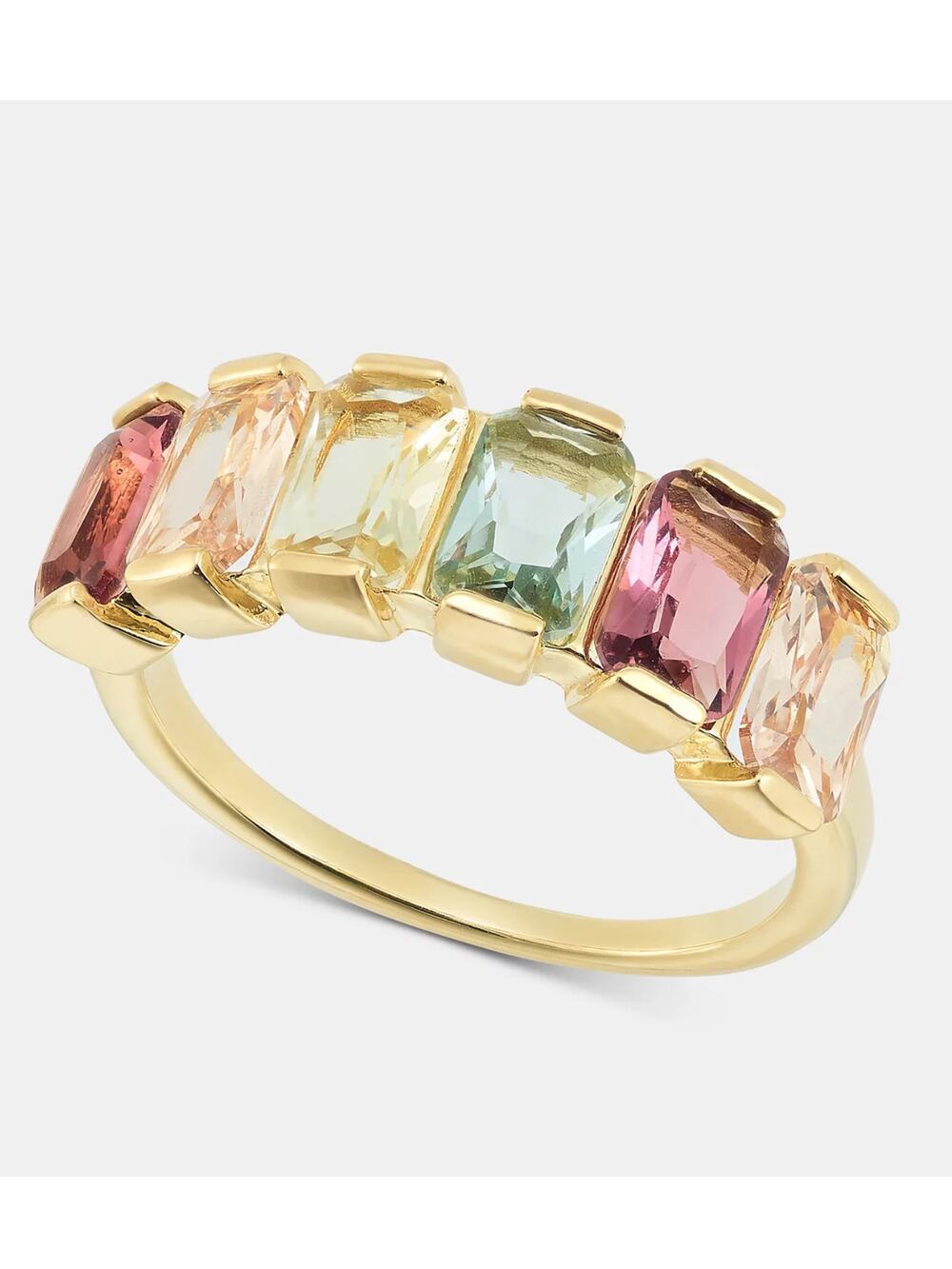 Charter Club Gold-Tone Multicolor Crystal Ring